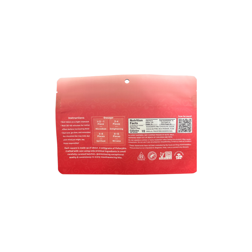 Mush Love – Strawberry & Cream Mushroom Chocolate Bar 4g